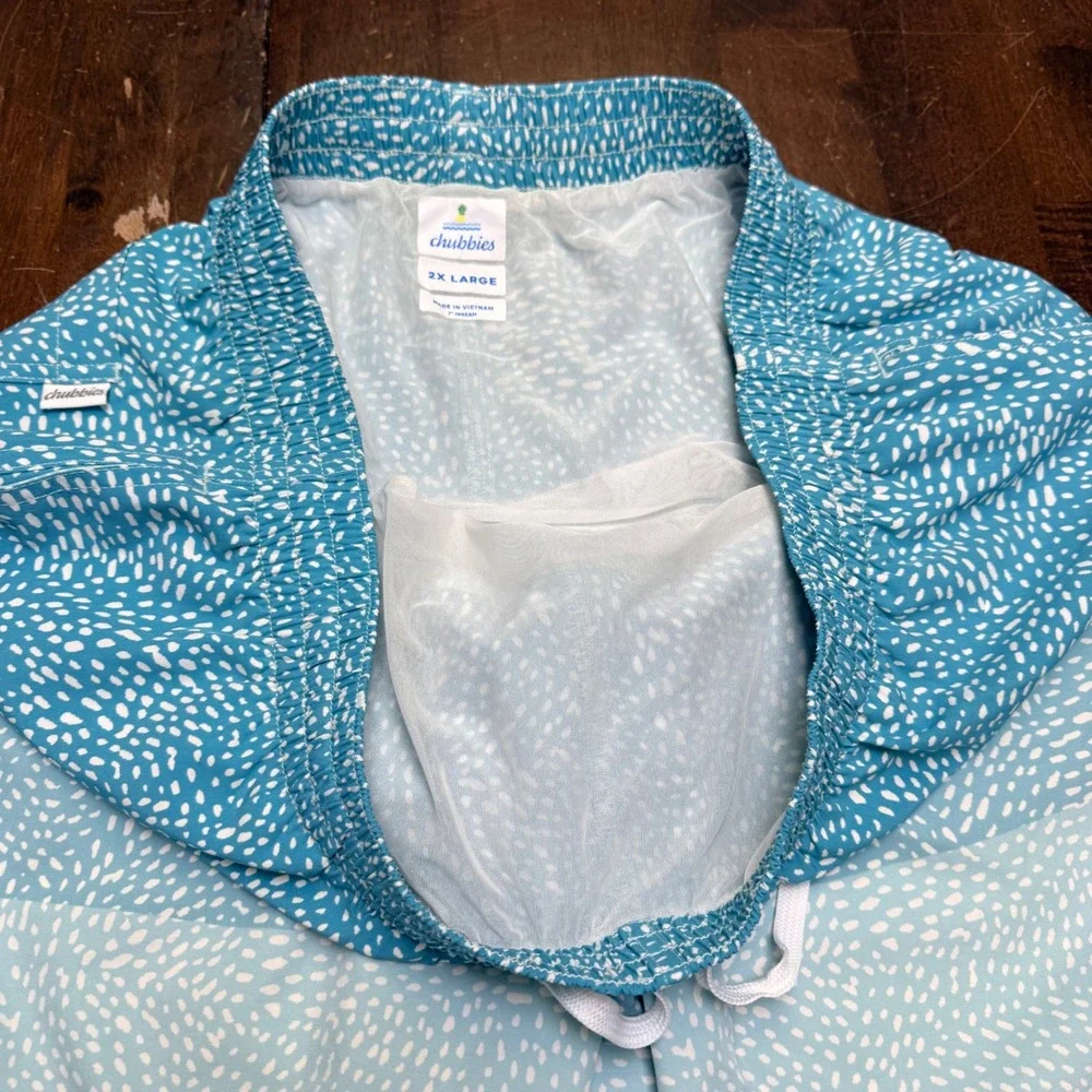 Chubbies Swim Trunks Mens 2XL Blue Ombre Speckled‎ 8